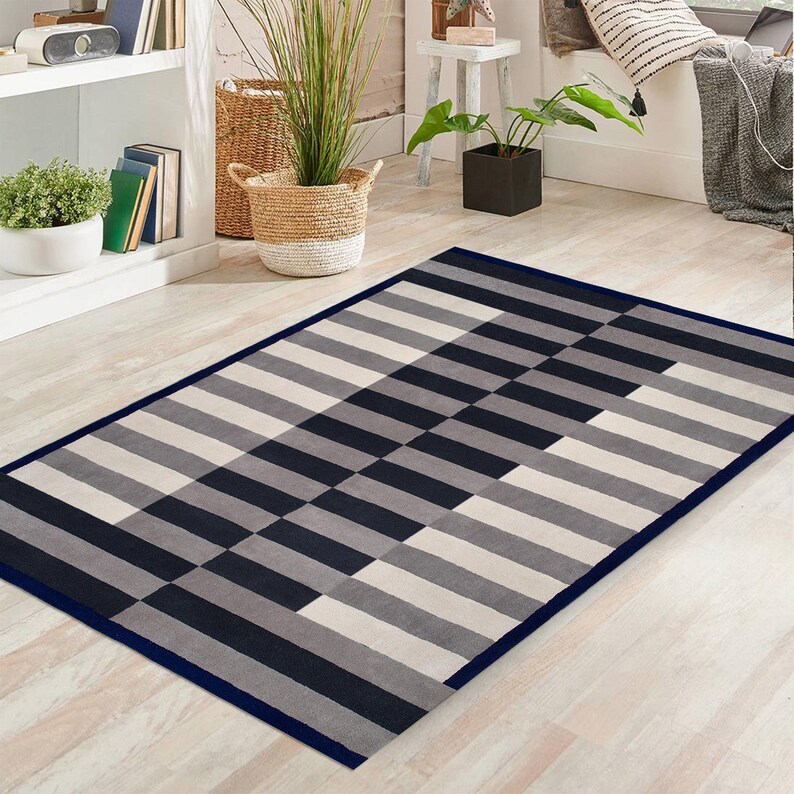 Area Rugs 12x15 Grey and Black Wool 11x13, 11x11, 10x14, 10x10 Bedroom