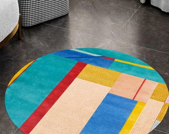 Round Hand Tufted Rug ! Geometric Rugs 10x10 ! 9x9, 8x8, 7x7 ! Handmade ! Living Room Carpet ! Contemporary Bedroom, Kids Room Carpet