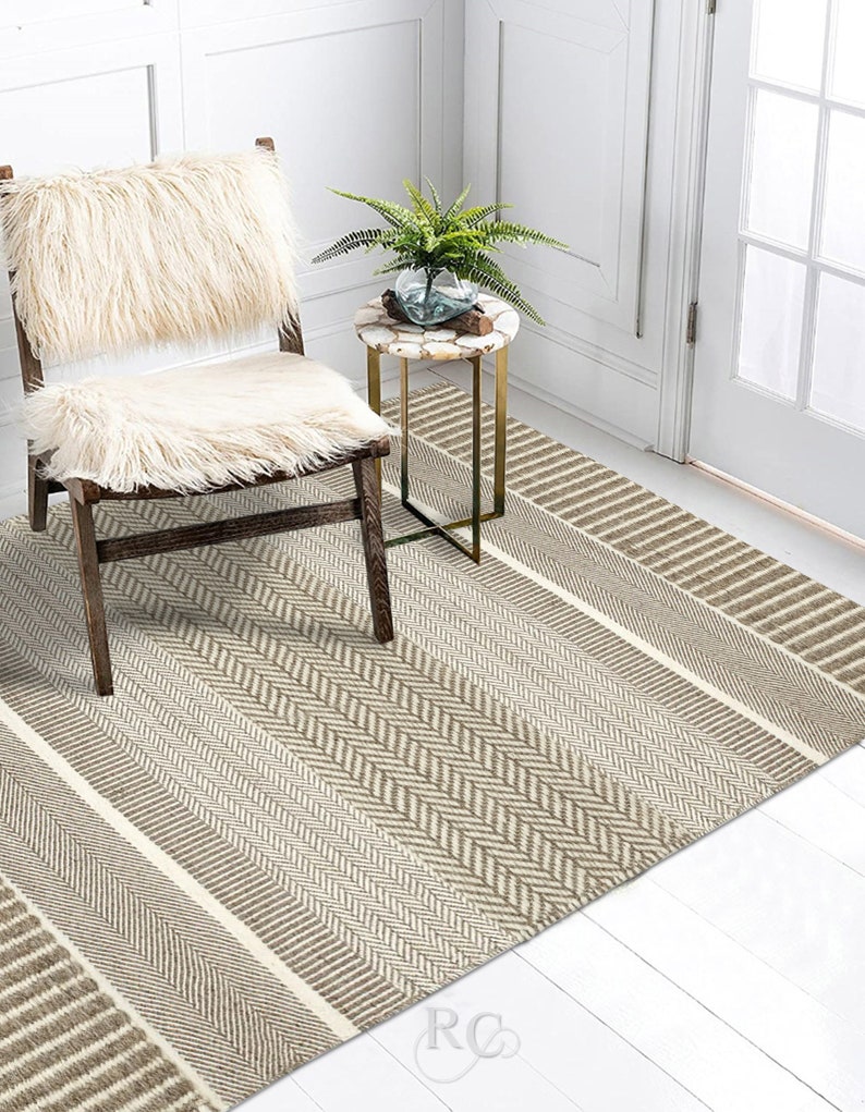 5x8 Handmade Rug ! Flat Weave ! Geometric Wool ! 6x9, 7x10, 8x11 ! Hand Woven Area Rugs ! Bed, Living, Room Carpet