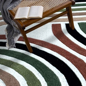 Hand Tufted Rug 5x7, Geometric Wool, Bedroom Carpet ! 6x9, 7x10, 8x11 ! Living Room, Hallway Rugs, Rectangular Carpets