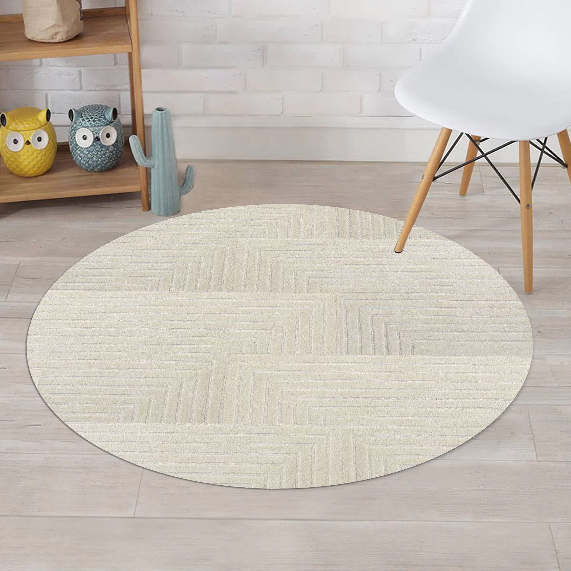 ウール幾何学模様エリアラグ | 7x7、9x9、10x10、12x12 | テクスチャー