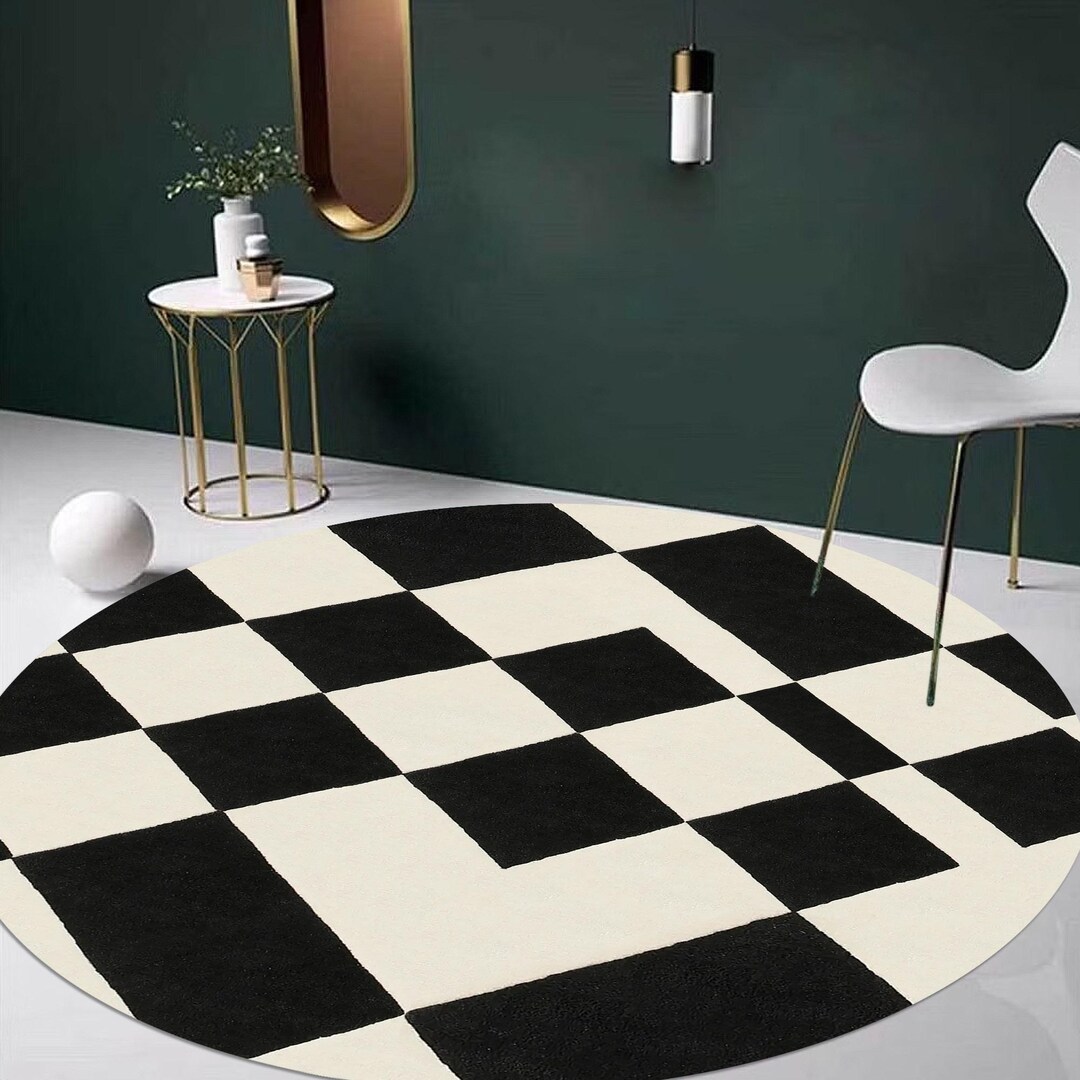 Black Tie Dye Round Rug