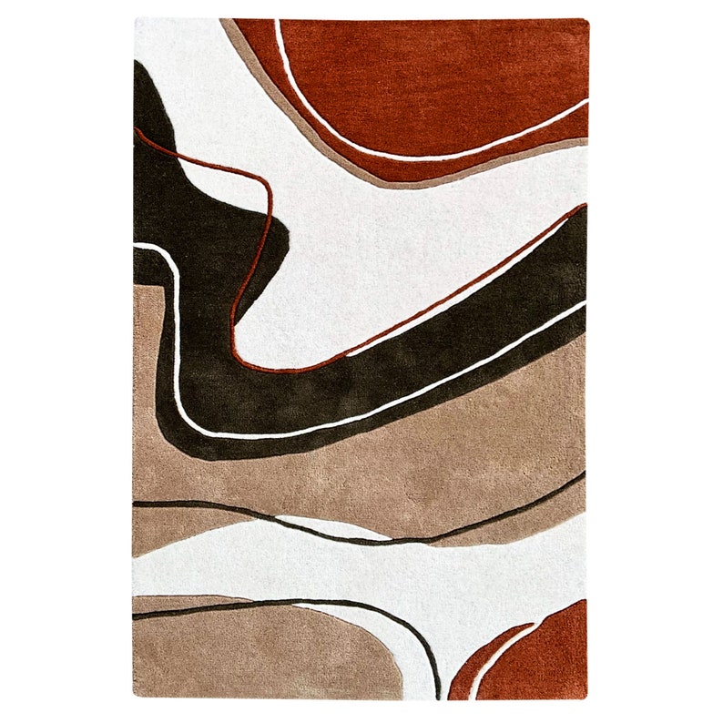 6x8 Abstract Rug ! Hand Tufted Carpet ! 7x10 Hallway Rugs ! 8x11, 9x12, 10x14 ! Bed, Living Room Carpets