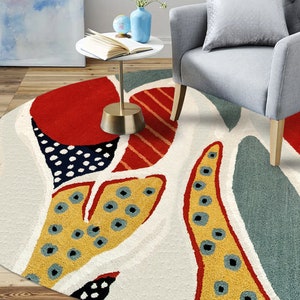 9x13 Oval Wool Rug Hand Tuft 8x11, 7x10, 6x9 5x7 Living Room Carpet Geometric Design 5x8 Bedroom Area Rugs Hallway Carpets image 6