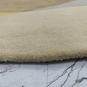 Yellow Round Rug: Hand Tufted Modern Wool Rug 9x9, 10x10 image 13