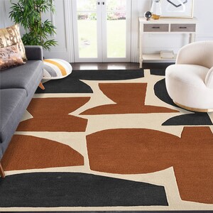 Tufted Area Rugs 5x7, 6x8, 7x10 Geometric Wool Handmade Rug Contemporary Living, Bed, Kids Room Carpet Custom Available image 7