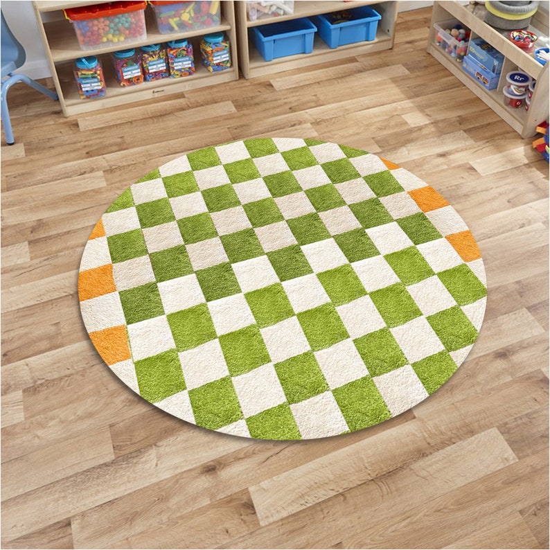 5x5 Area Rug, Hand Tuffed Carpet, Chessboard Design ! 6x6, 7x7, 8x8 ! 9x9 Bedroom Rugs, 10x10 Living Room Carpets