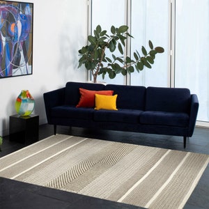 9x13 Area Rug, Flat Weave Carpet, Handmade ! 8x11, 7x10, 6x9 ! Geometric Wool, Woven Rugs for Living, Bed, Room