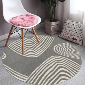 9x9 Round Grey Rugs | Custom 9x9 Rug, Gray | Round Modern Rug | 8 ft Round Rugs Irregular | Gray Circle Rug | Round Rug 7' | 6x6, 10x10, 5x5