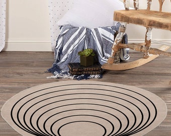 6x6 Tufted Rug Grey, Spiral Design ! 7x7, 8x8 ! Geometric Round Carpet, Handmade Wool Rugs, Bed, Living, Room, Hallway Carpet