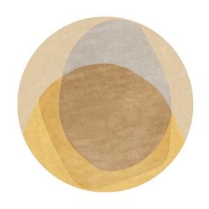 Yellow Round Rug, Hand Tufted, Modern Wool Rug, 9x9, 10x10, 12x12, 13x13, Large Area Rugs, Handmade Rugs, Living Room Rugs