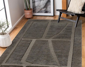 10x14, 9x13 Hand woven rug ! Grey carpet ! Flat weave ! 8x11, 7x10 Bed, Living, Kids room carpets ! Geometric design 6x9, 6x8, 5x7