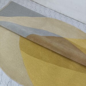 Yellow Round Rug: Hand Tufted Modern Wool Rug 9x9, 10x10 image 18