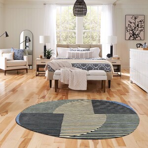 5x7 Oval Wool Rug 6x8, 7x10 Geometric Carpet, Hand Tufting, Bed, Living, Kids, Room, Hallway Area Rugs image 6