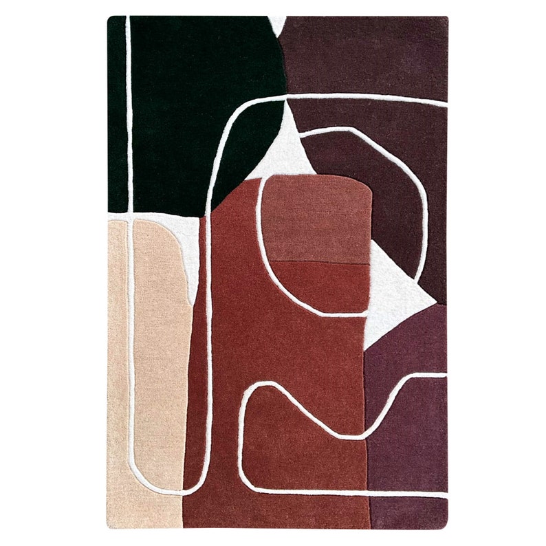 Viscose Rug 9x13, Handmade Tufted, Abstract Carpet ! 8x11, 7x10, 6x9, 5x8 ! Rectangle Shape, Bed, Living, Room