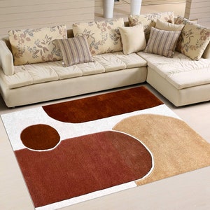 5x8 Viscose Rug, Handmade, White Wool ! 6x8, 7x10, 8x11 ! 9x13 Bedroom Rugs, 10x14 Living Room Carpet, Geometric Design