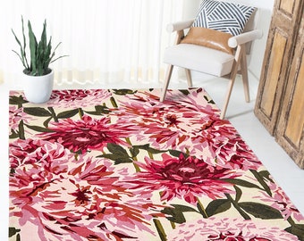 Multicolor Area Rugs ! Tufted Wool ! 5X7, 6X8, 7X10 ! Contemporary Rug ! Living, Bedroom Carpet ! Floral Carpets ! Handmade