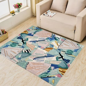 Abstract Area Rug 5x7 6x8, 7x10, 8x11 Hand Tuffed Carpets, 9x13 Living Room Rugs, Rectangle Shape, Bed, Dining, Room, Hallway Carpet image 5