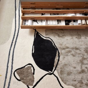 Grey Area Rug 8x8 Hand Tufted Carpet 9x9, 10x10 Round Rugs, 7x7 Bedroom Carpet, Geometric Wool, Living, Kids, Room, Hallway Carpets image 2