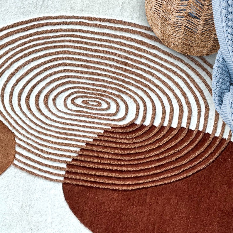 5x8 White Rugs ! Geometric Carpet ! Bed, Living, Room ! 6x9, 7x10, 8x11 ! Handmade ! Tuffed Carpets ! Rectangular Rugs