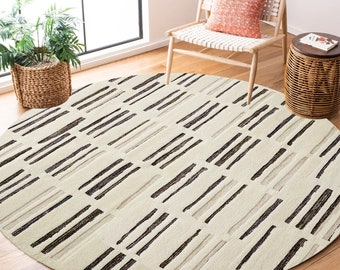 6x6 Area Rug ! Hand Knotted Carpet ! Ivory Wool ! 7x7, 8x8, 9x9 ! 10x10 Living Room Rugs ! Bed, Kids, Room, Hallway Carpets