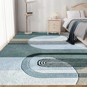 Tufted Wool Rug 8x13, Geometric Carpet, Handmade ! 8x11, 7x10, 6x9 ! Bed, Living, Dining, Room, Area Rugs
