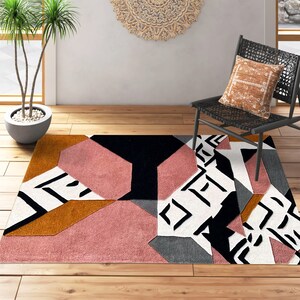 5x8 Abstract Area Rug ! Handmade ! Wool Tufted ! 6x9, 7x10, 8x11 ! 9x13 Bedroom Carpet ! 10x10 Living Room Rugs