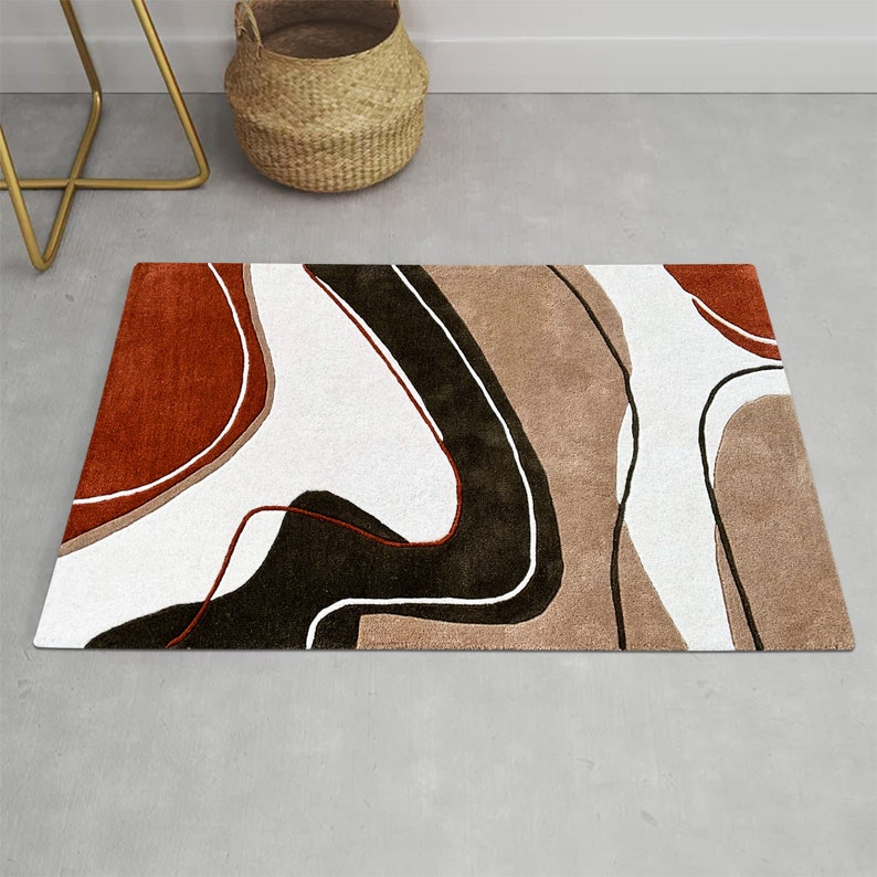 6x8 Abstract Rug ! Hand Tufted Carpet ! 7x10 Hallway Rugs ! 8x11, 9x12, 10x14 ! Bed, Living Room Carpets