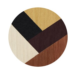 Flat Weave Carpet | Hand Woven Wool | 9x9, 10x10, 7x7, 12x12 | Round Area Rugs | Handmade | Contemporary Carpet | Living Room Rugs