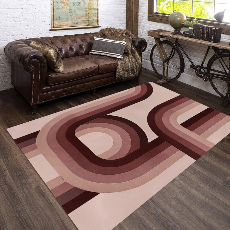 Area Rug 8x10, Hand Tuffed, Beige Wool Carpet ! 7x10, 6x9, 6x8 ! Geometric Rugs, Dining, Bed, Living Room Carpets, Rectangle Shape