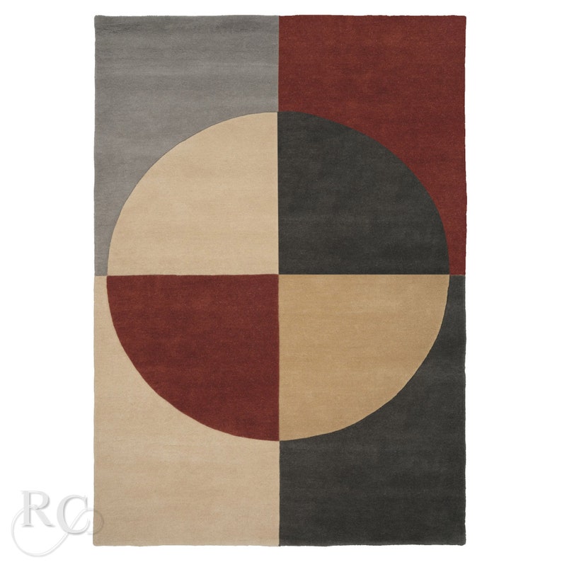 8x10 Geometric Rug ! Handmade ! Grey Area Rugs ! 7x10, 6x9, 5x8 ! Tufted Wool Carpet ! Bed, Living, Room, Hallway Carpets