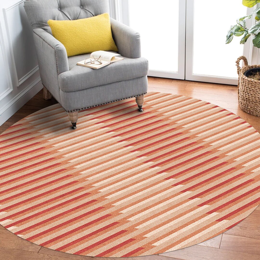 Round Wool Rug | 10x10 Rug | Peach Round Rug | Hand Tuft | 11x11, 12x12 ...