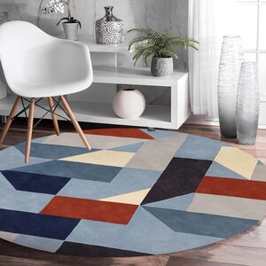 Modern Rugs | 8x8, 9x9, 10x10, 11x11, 12x12 | Round Hand Tufted | Living Room | Bedroom | Wool Area Rug | Teppich Circle