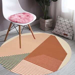 Hand Woven, Geometric Carpet, Round Rug, 9x9, 10x10, 11x11, 12x12, Woven Wool Rugs, Living Room Carpet