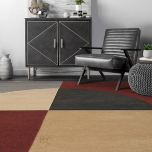 8x10 Geometric Rug ! Handmade ! Grey Area Rugs ! 7x10, 6x9, 5x8 ! Tufted Wool Carpet ! Bed, Living, Room, Hallway Carpets