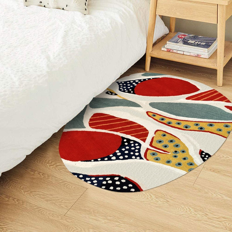 9x13 Oval Wool Rug Hand Tuft 8x11, 7x10, 6x9 5x7 Living Room Carpet Geometric Design 5x8 Bedroom Area Rugs Hallway Carpets image 1