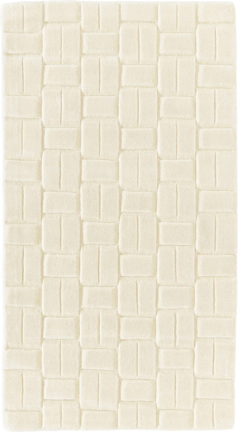 6x8 Tufted Rug 6x9, 7x10, 8x11, 9x12 10x13 Woolen Carpet, White Area Rugs, Geometric Design, 11x12 Living Room Carpets image 3