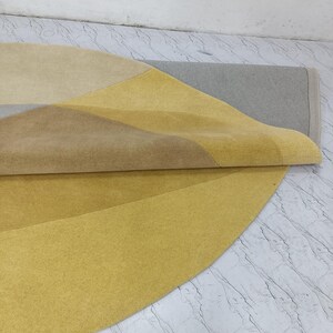 Yellow Round Rug: Hand Tufted Modern Wool Rug 9x9, 10x10 image 19