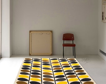 5x7 Handtufted Rug ! Leaf Design Carpet ! 6x8, 7x10 ! Geometric Area Rugs ! Bed, Living, Room Carpet ! Multicolor Wool