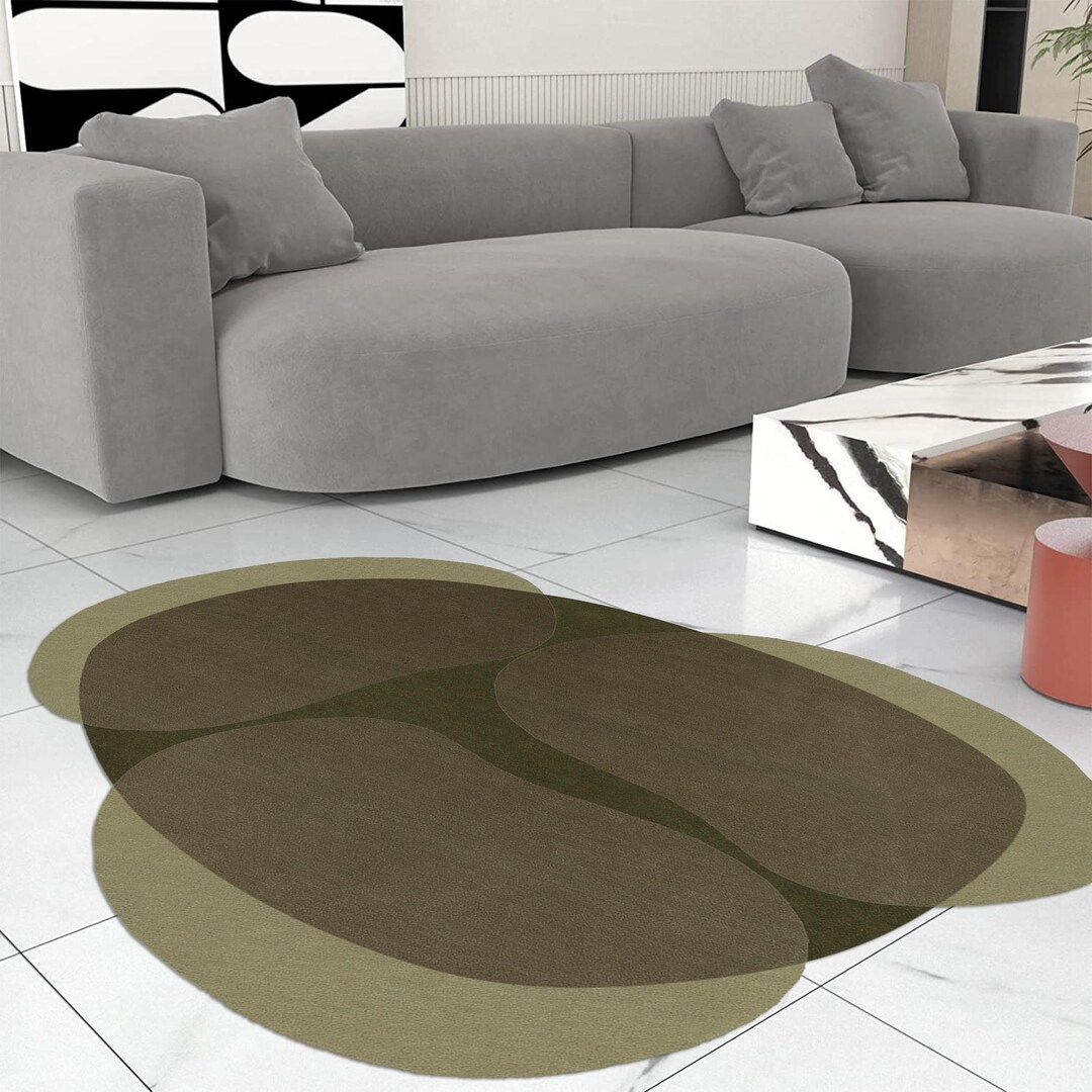 Irregular Oval Rug 8x10, 9x12, 10x14, 7x9, 6x9 | Irregular Oval Wool Rug | Oval Modern Rug ...