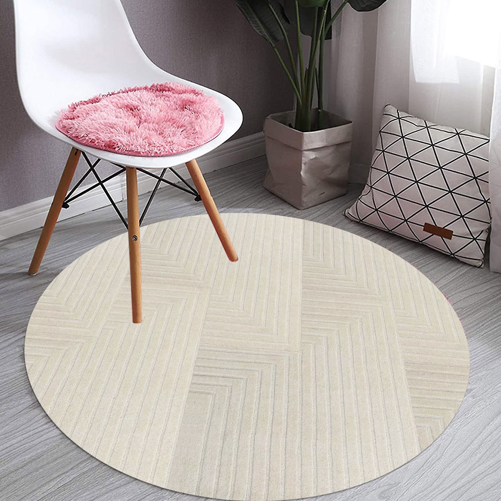 ウール幾何学模様エリアラグ | 7x7、9x9、10x10、12x12 | テクスチャー