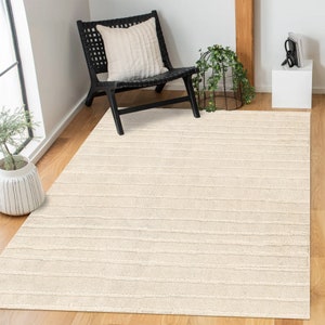 Cream Area Rug 7x10 8x11 Bedroom Carpet 9x13 Hallway Rugs 10x10, 10x14 Geometric Design Hand Knotted Carpets image 6