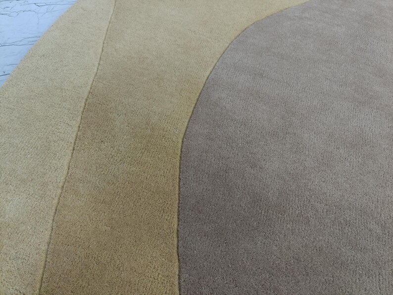 Yellow Round Rug: Hand Tufted Modern Wool Rug 9x9, 10x10 image 12