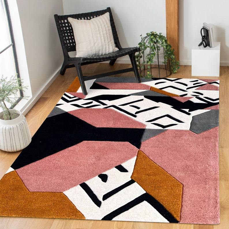 5x8 Abstract Area Rug ! Handmade ! Wool Tufted ! 6x9, 7x10, 8x11 ! 9x13 Bedroom Carpet ! 10x10 Living Room Rugs