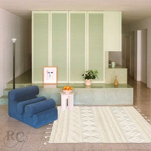 6x8 Bohemian Rug ! Hand Woven Carpet ! Ivory Area Rugs ! 6x9, 7x10, 8x11 ! Geometric Wool ! Bed, Living, Room, Hallway Carpets