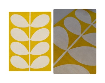 Viscose Area Rug ! 5x7, 6x8, 7x10, 8x11 ! Hand Tufted Carpet ! Yellow Rug ! Geometric Wool ! Bed, Living, Dining Room Carpet