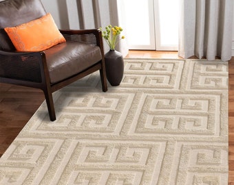 10x14, 9x13 Viscose rug, Hand woven, Cream color carpet 8x11, 7x10, Flat weave, Hallway, Kids, Dining, room carpets