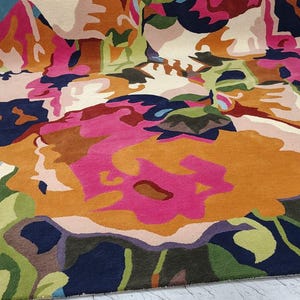Tufted Floral Rug, Wool Rugs, Modern Rugs, 6x9, 5x7, 8x10, 8x11, Contemporary Carpet, Living Room Rugs, Bedroom Carpet