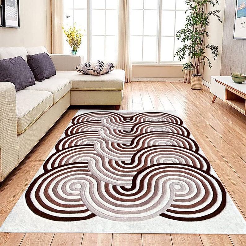 5x8 Spiral Area Rug, Wool Tufte, Handmade ! 6x9, 7x10, 8x11 ! 9x12 Living Room Rugs, 10x14 Hallway Carpet