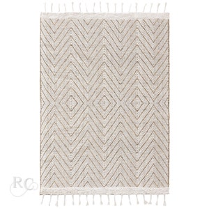 8x10 Handmade Rug, Flat Weave Carpet, Ivory Wool ! 7x10, 6x9, 5x7 ! Bed, Living, Room Carpets, Hand Woven Rugs, Geometric Design